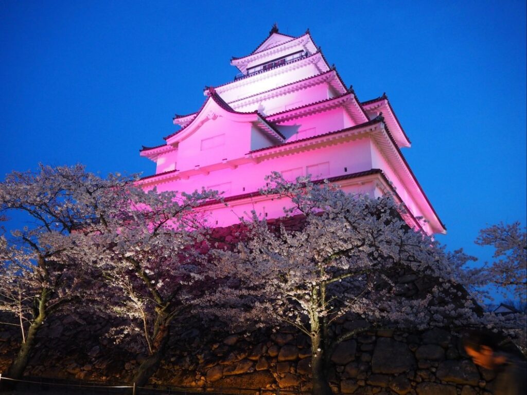 新日本海フェリーで行く東北桜の名所　三春滝桜・鶴ヶ城と大内宿・塔のへつり